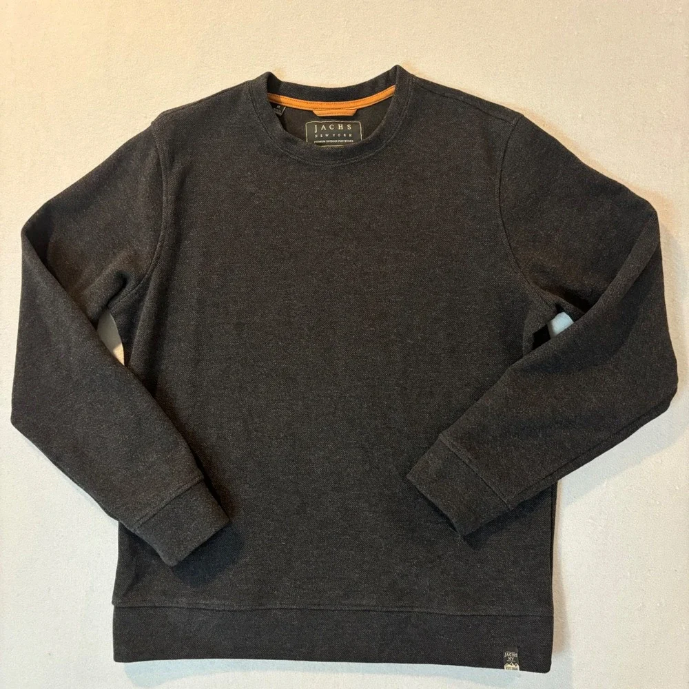 Jachs New York Mens Medium Charcoal Gray Heather Crewneck Sweatshirt Pullover
